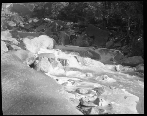 Yosemite Creek filled with Frazil Ice, Yosemite Valley.