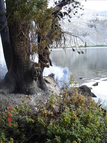 Volcanic wildfire in Kings Canyon backcountry, Sequoia and Kings Canyon National Parks, July 2005