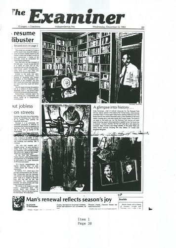 Independence Examiner article, 21 December 1982.