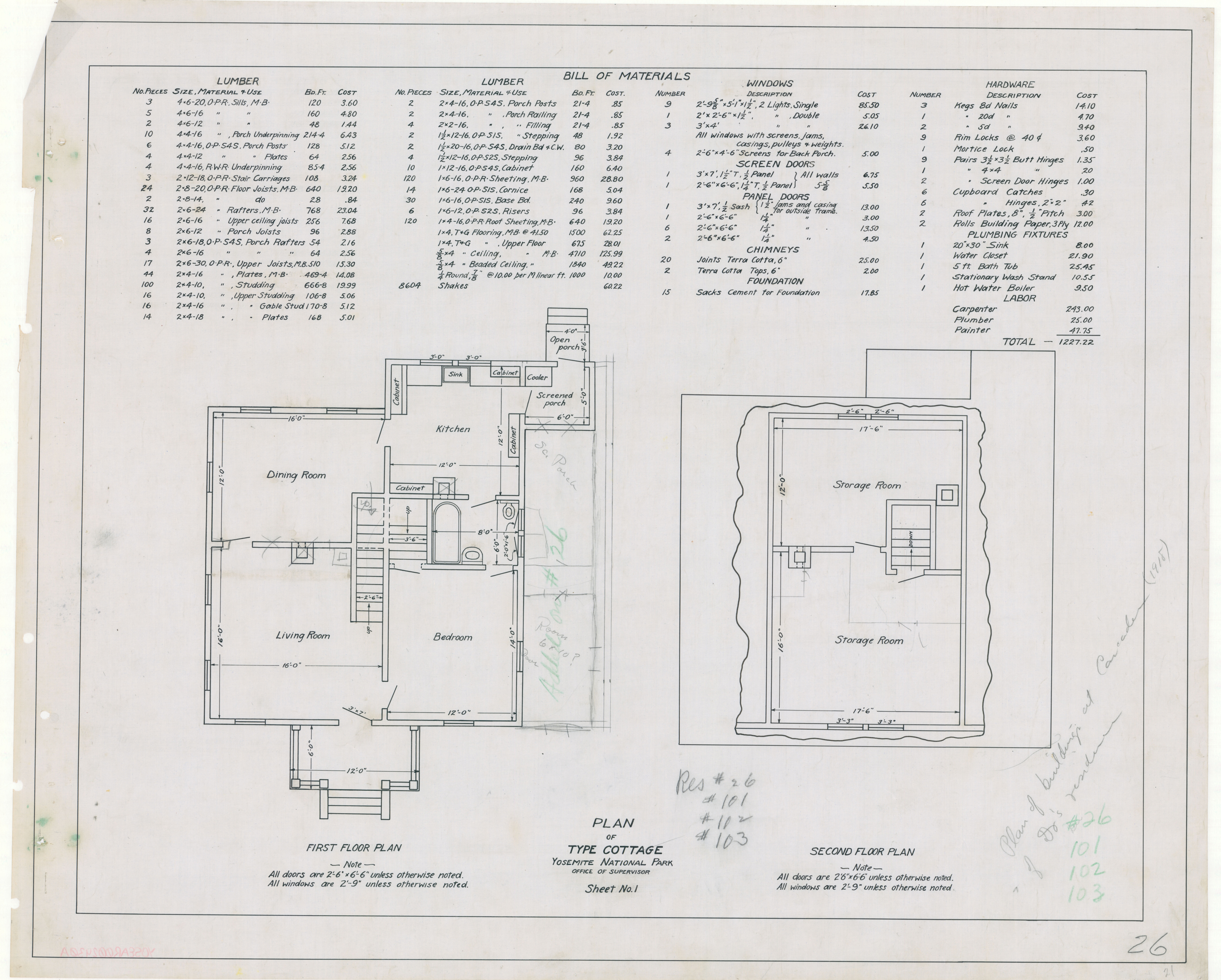 Plan of Type Cottage