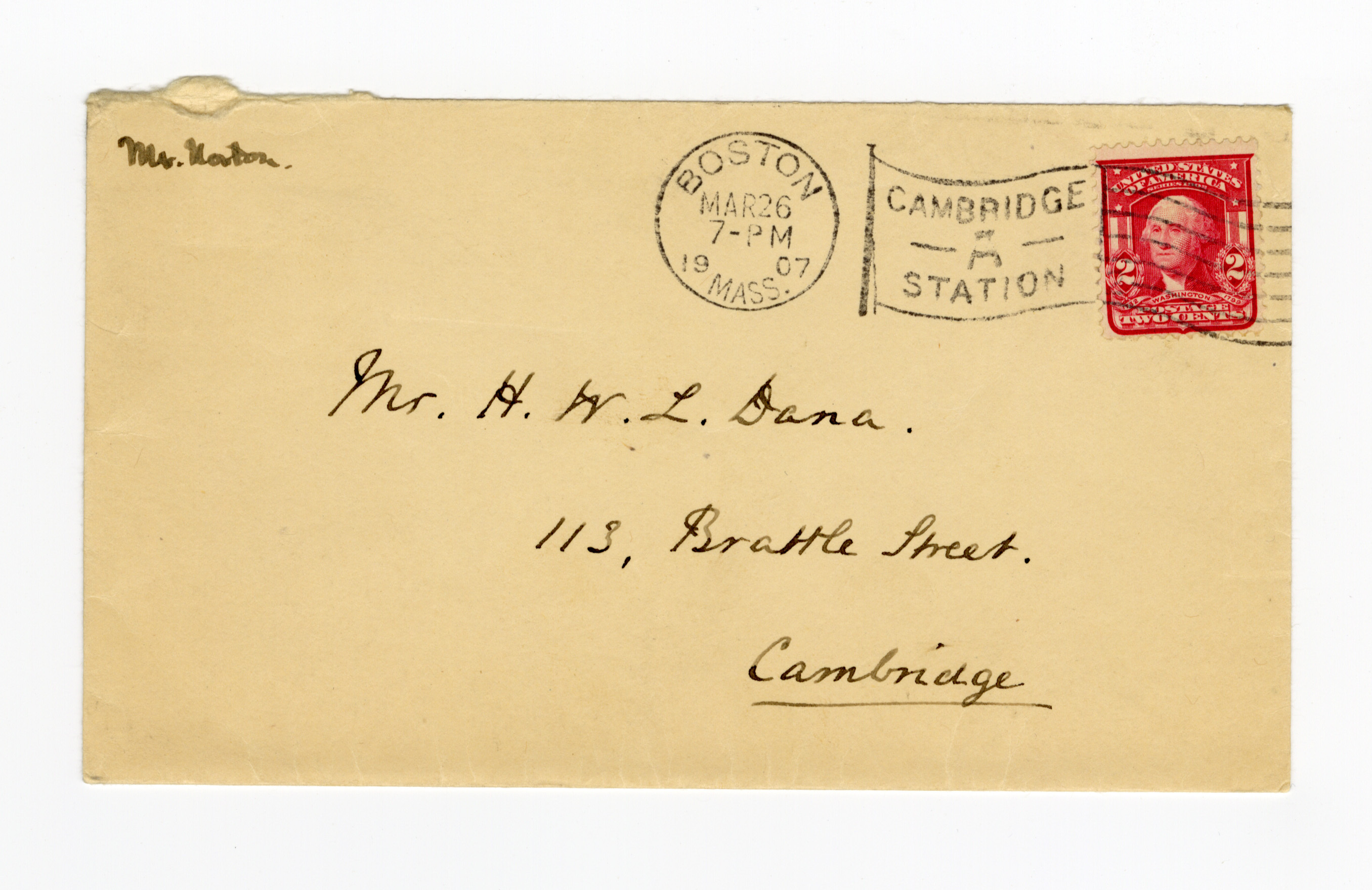 Manuscript letter envelope