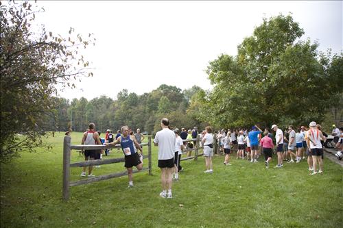 Fall Fun Run stretching