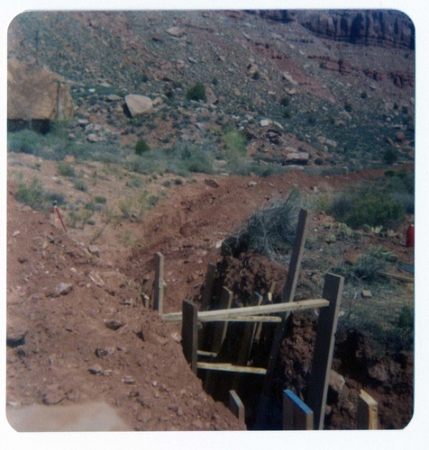Workers during the construction of the Springdale water pipeline.