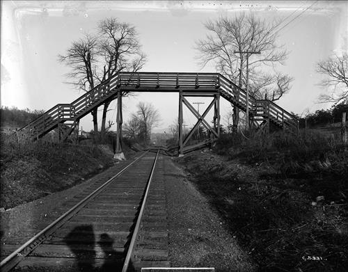 C5331-C5333--Nanticoke, PA--Hanover & Newport Branch--Along the line to the Bliss Breaker--Wood footbridge over single track