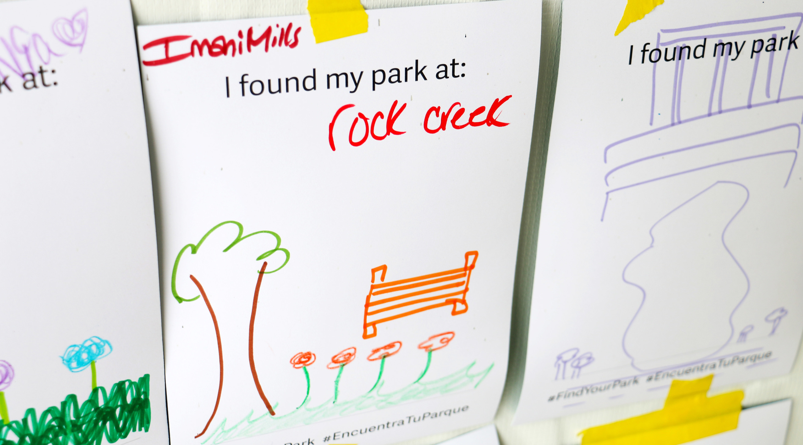 Drawings in the Find Your Park booth