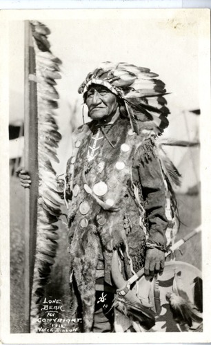 Lone Bear, Osage, in a Fur Vest