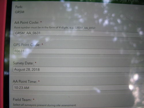 GRSM Accuracy Assessment. Plot Code: GRSM_AA_0631_1