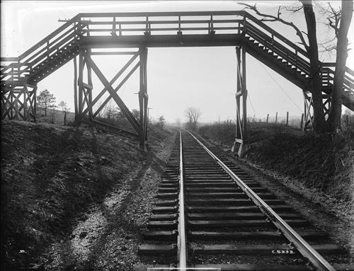 C5331-C5333--Nanticoke, PA--Hanover & Newport Branch--Along the line to the Bliss Breaker--Wood footbridge over single track