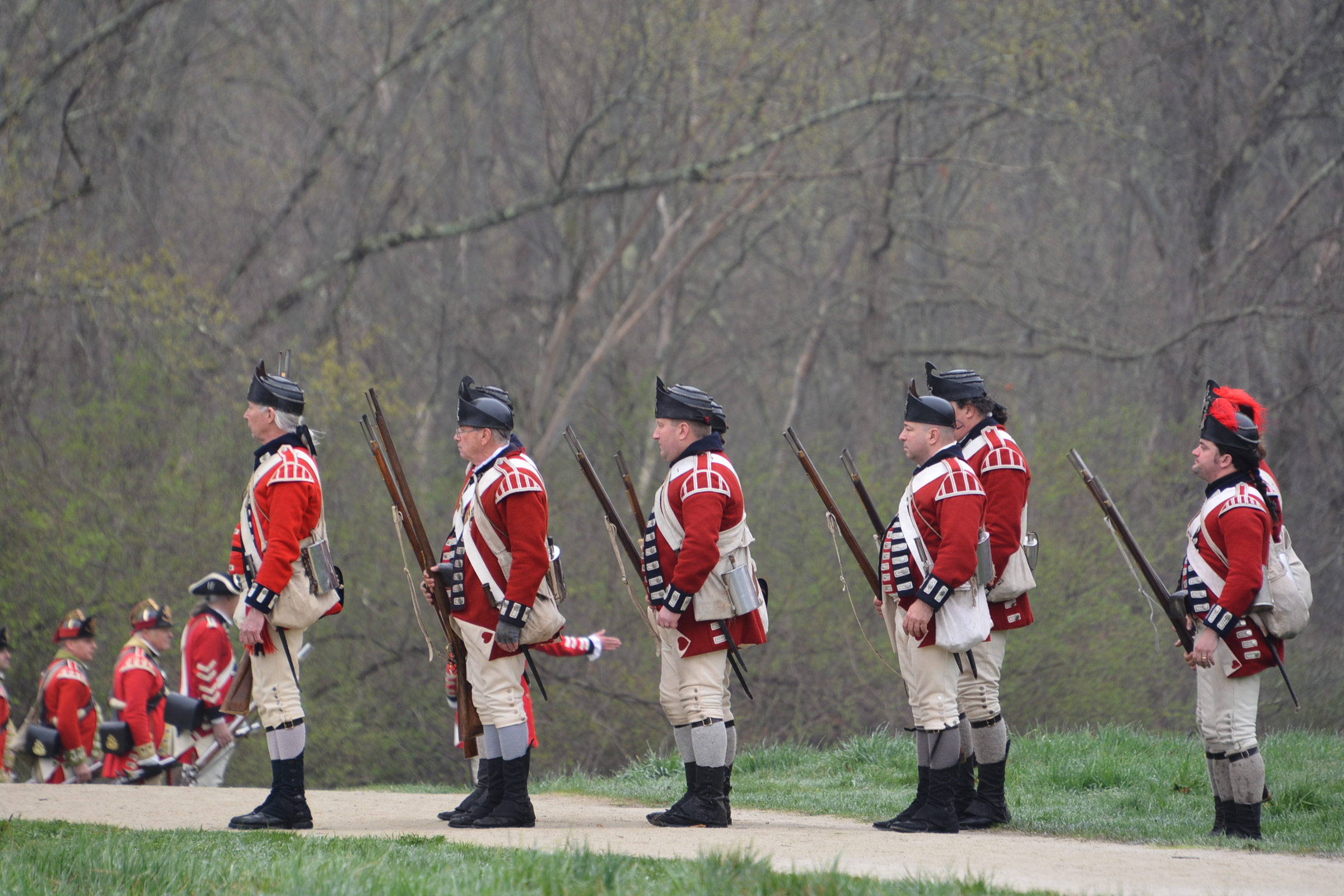 British troops lining up before event