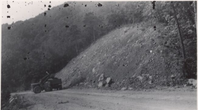 Pay loader excavating roadway ditch at Station 335