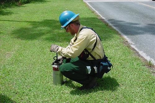 Firefighters on prescribed burns in Everglades NP 2002
