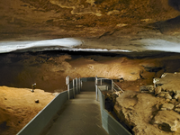 The tour trail begins to enter into smaller cave passages. 