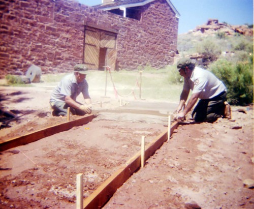 Color Photos of trail construction at Pipe Springs.