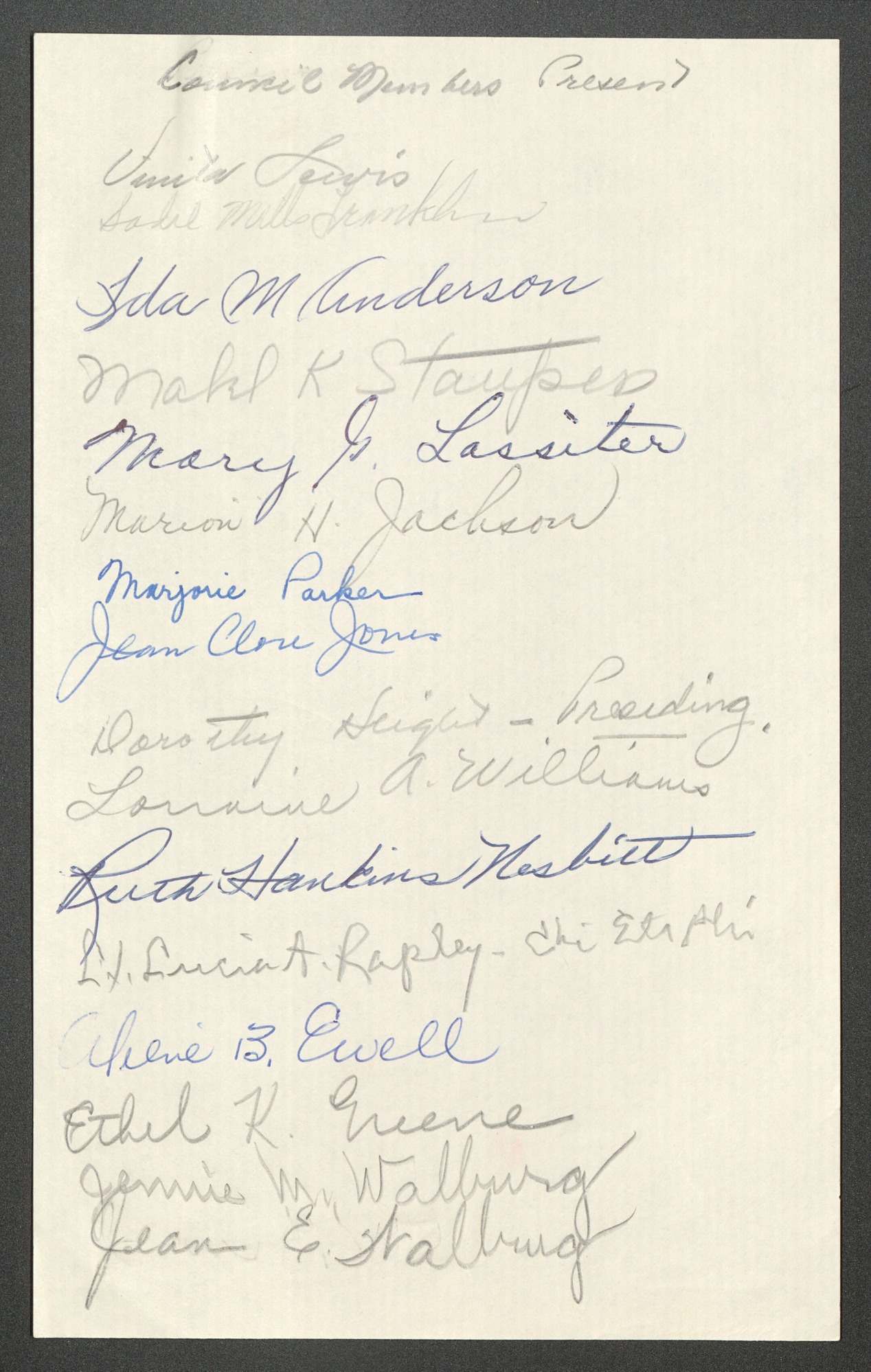 NCNW, meeting minutes, 1952