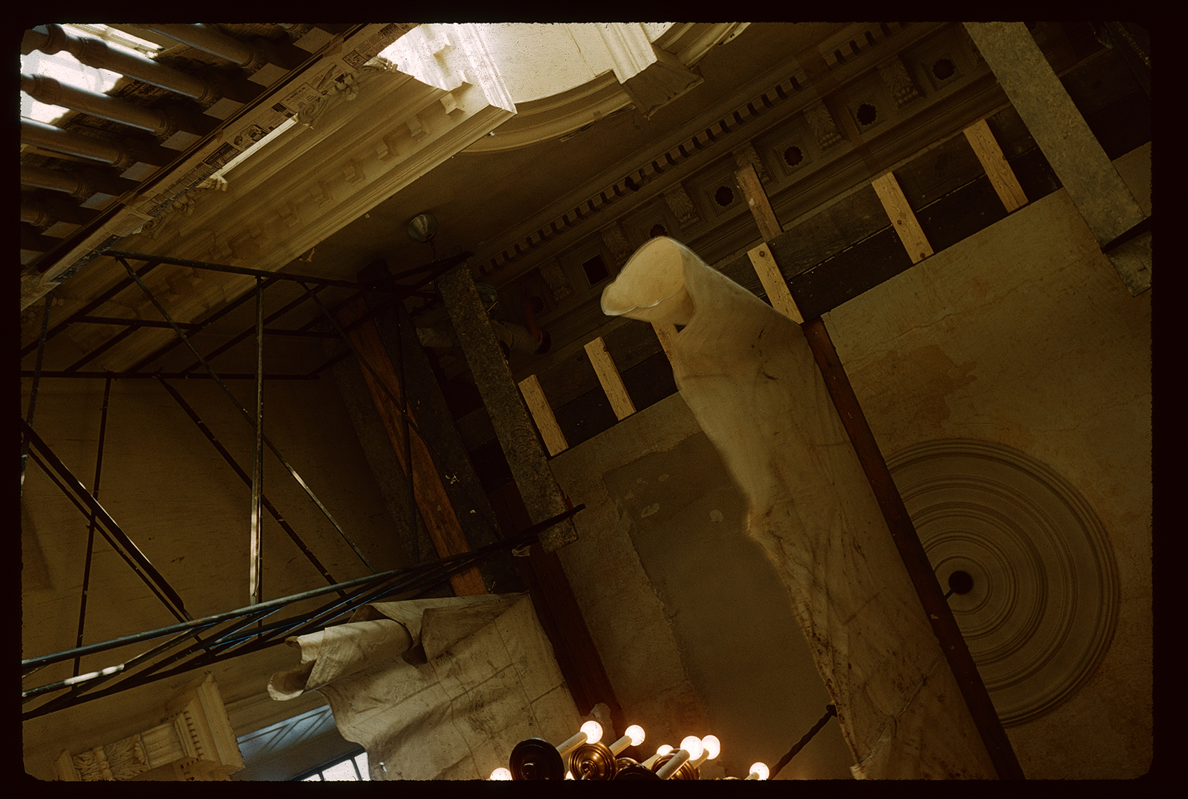 Independence Hall Tower Stairhall Southwest Corner Paint Removal