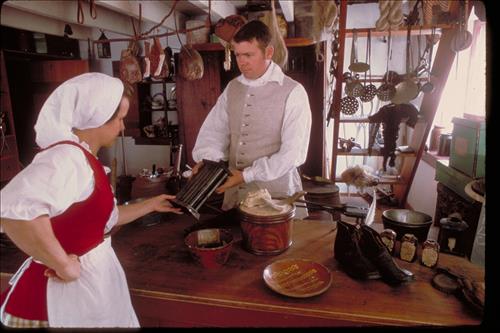 Exhibits and Living History Interpreters at Hopewell Furnace National Historic Site, Pennsylvania