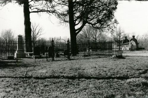 Historic Image of Stone Family Cemetery with Mansion in far background