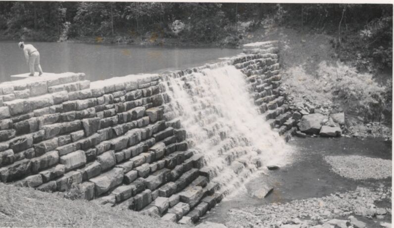 Completed overflow dam