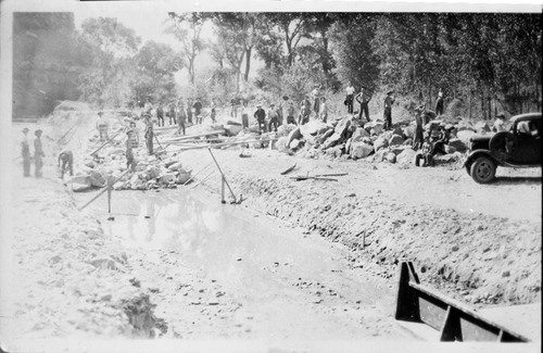 BW Photos of photo of Civilian Conservation Corps (CCC) crews working at tasks. - 35mm.