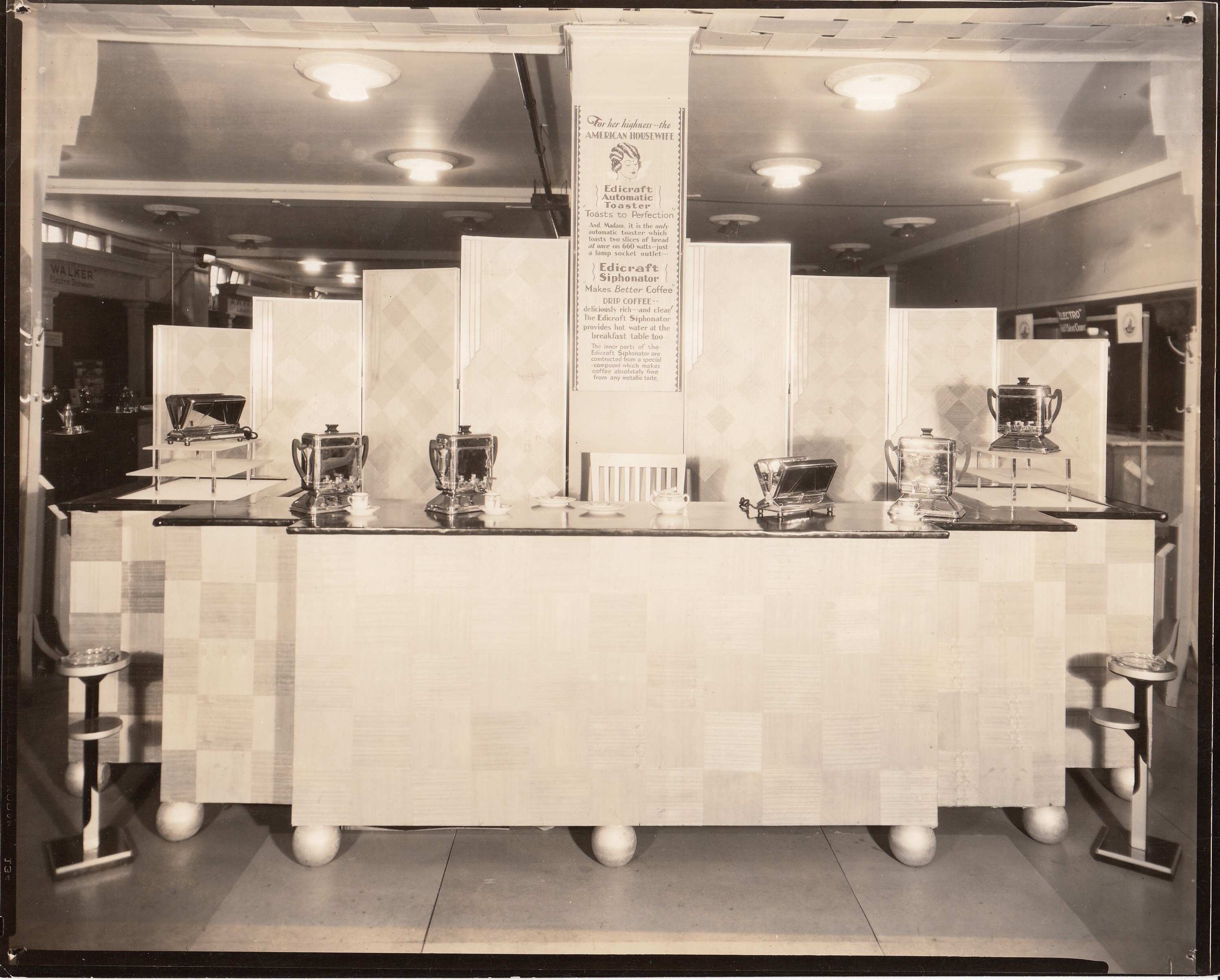 Edicraft Exhibit, including Edicraft Toasters and Siphonators.