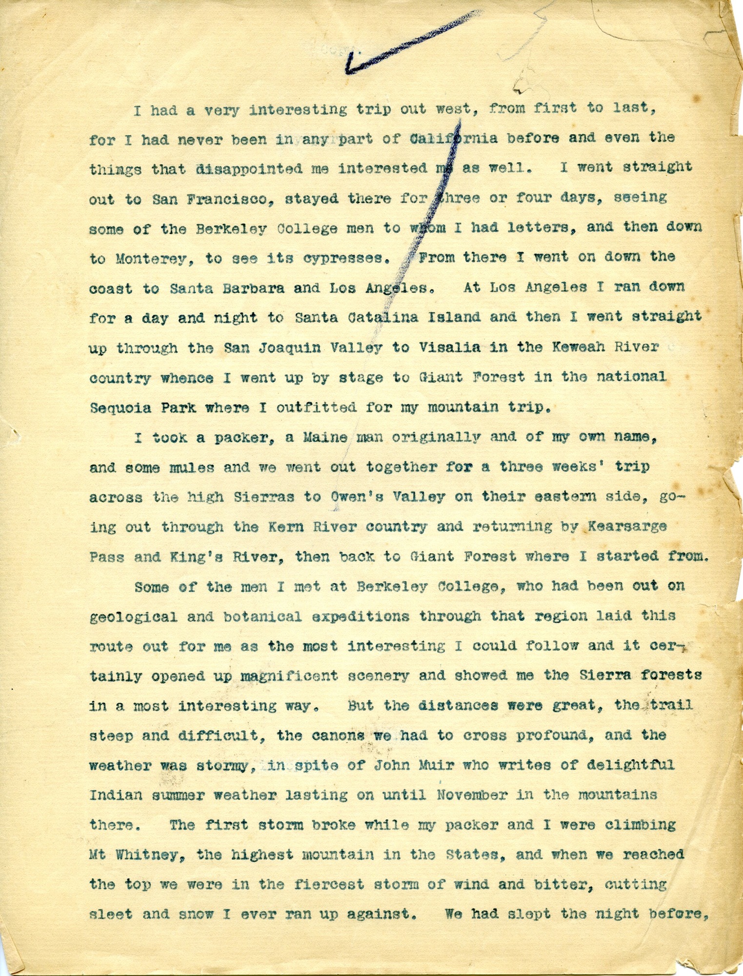 Journal, Dorr, Trip Out West, nd p.1