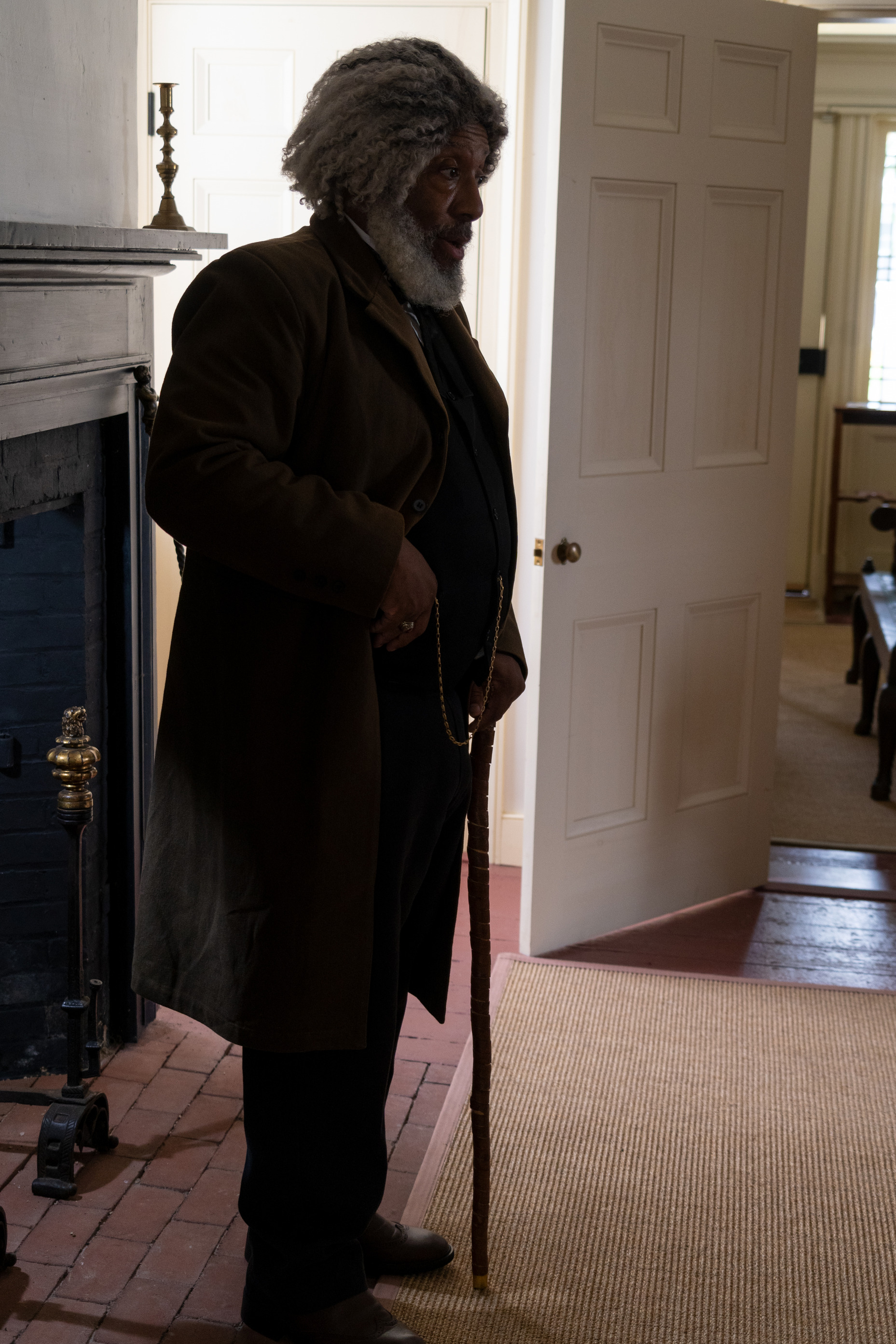 Frederick Douglass inside historical home.
