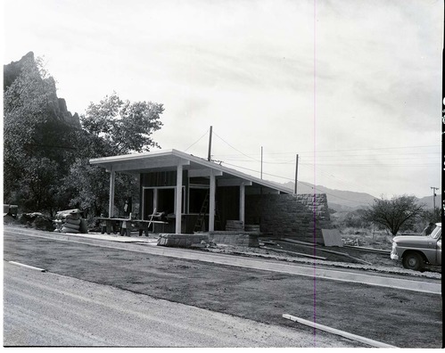 Construction of the Watchman Campground ranger station.