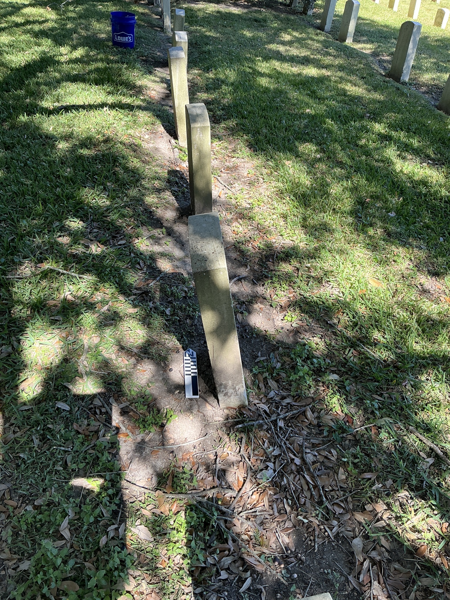 Extra image of upright marble headstone with flat face.