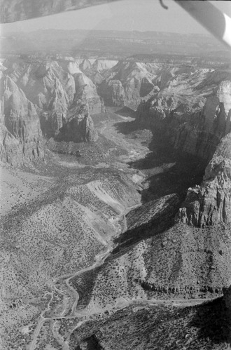 BW Aerial Photos of Zion National Park.