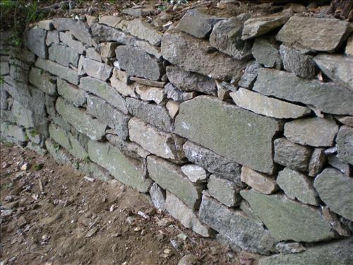 Stone wall repaired under contract on N. Waterside Drive - 10-08-08