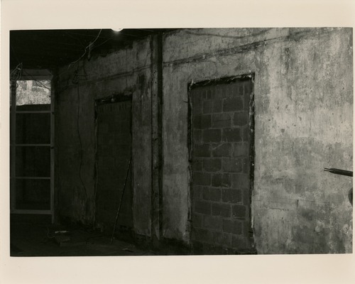 Wright Cycle Company during restoration. Bricked up openings. 