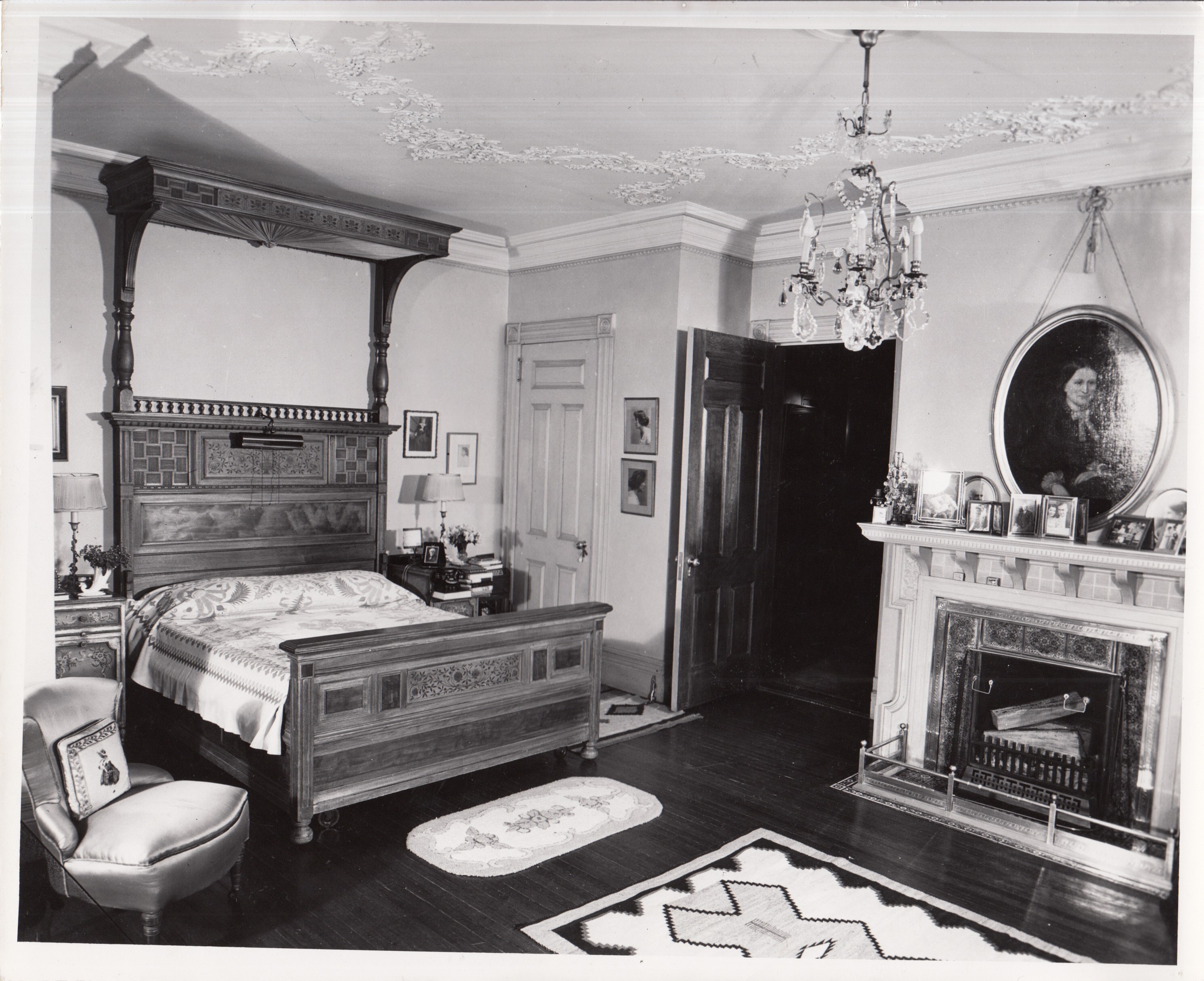 Glenmont, interior, second floor, Thomas and Mina Edison's Master Bedroom, facing north, doorway to upper main hall.
