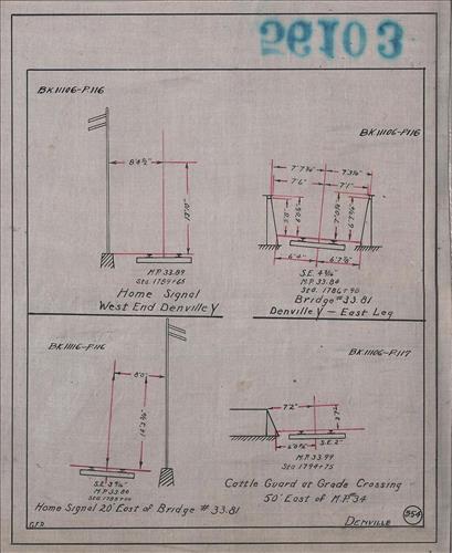 56103.LB--clearance sketches--Structures less than 8 feet from center line of track or less than 22 feet above top of rail [Group 11]