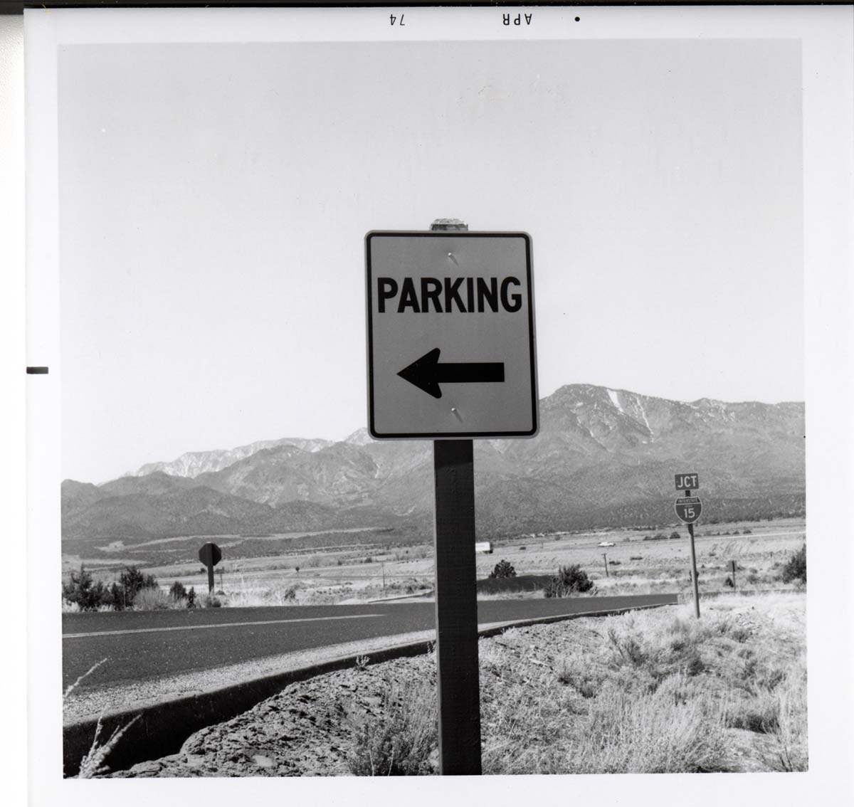 Parking' sign near Kolob Canyon.