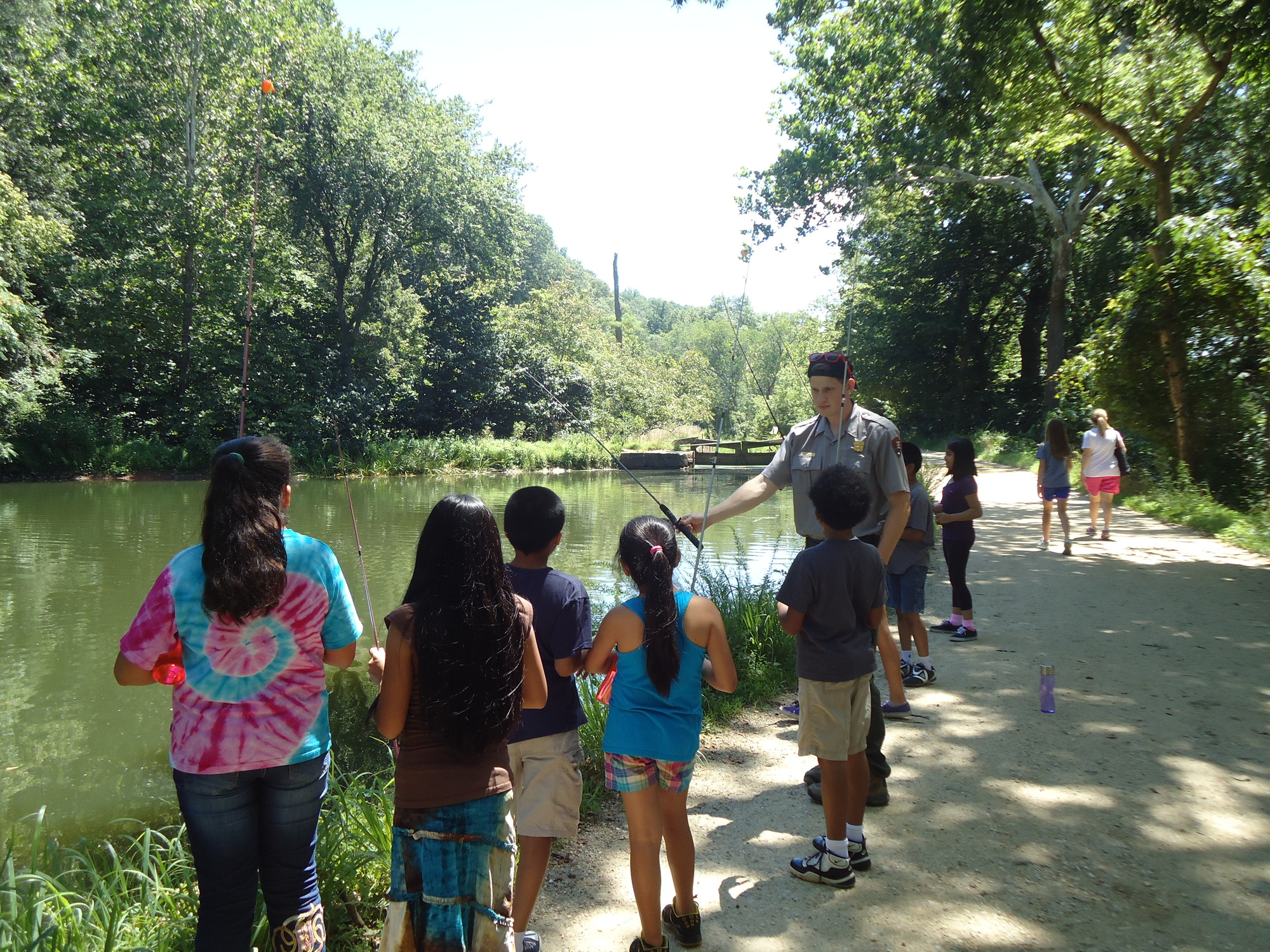 Youth fishing along the Canal.