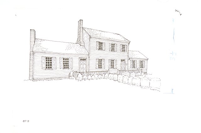 Exterior view of "Blount Mansion" in Knoxville, Tennessee.