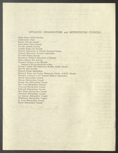 National Council of Negro Women correspondence, March - September 1944