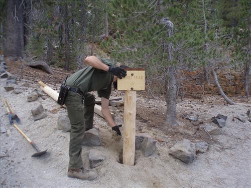 Installation of newly created trail signs, FY 12