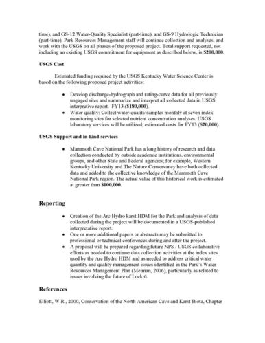 Water Quality and Discharge Monitoring at Mammoth Cave National Park Proposal