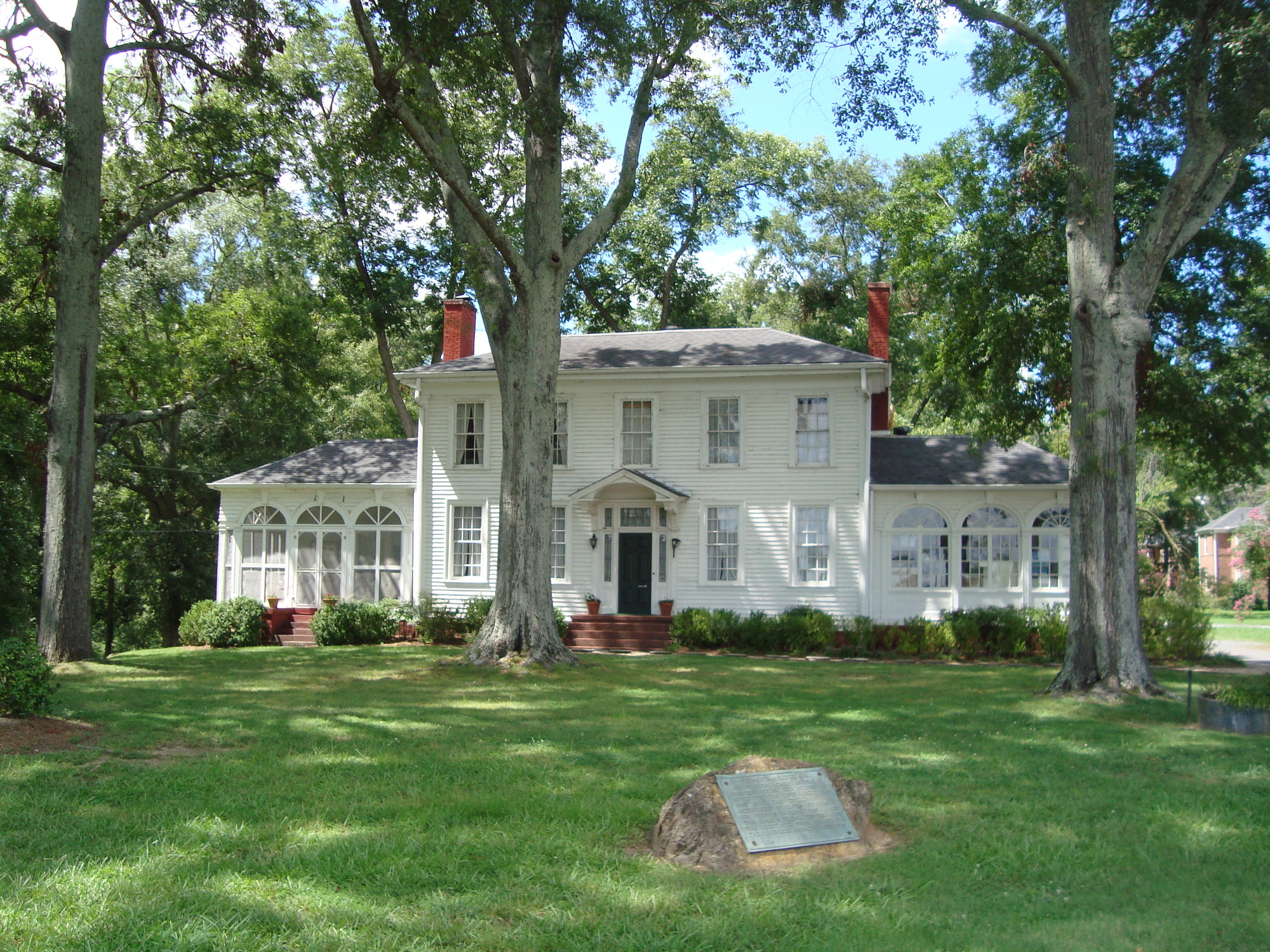 A historical marker in front of the Chieftains Museum, Major Ridge Home in Rome, Georgia
