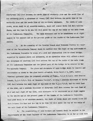 50687.BA#001--Agreement--Constructing a double track railroad near the town of Harrison extending to and under the waters of the Hudson River between New York and New Jersey (pages 3 thru 8)