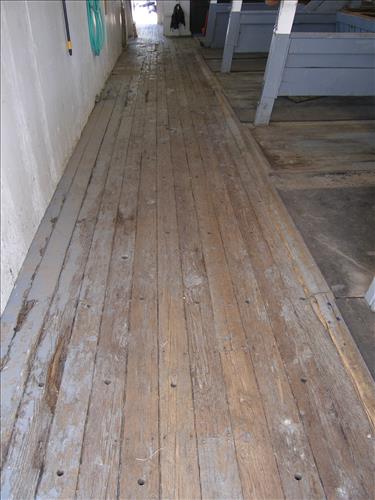 Floor of Historic Trails Barn at Rocky Mountain National Park in March 2009