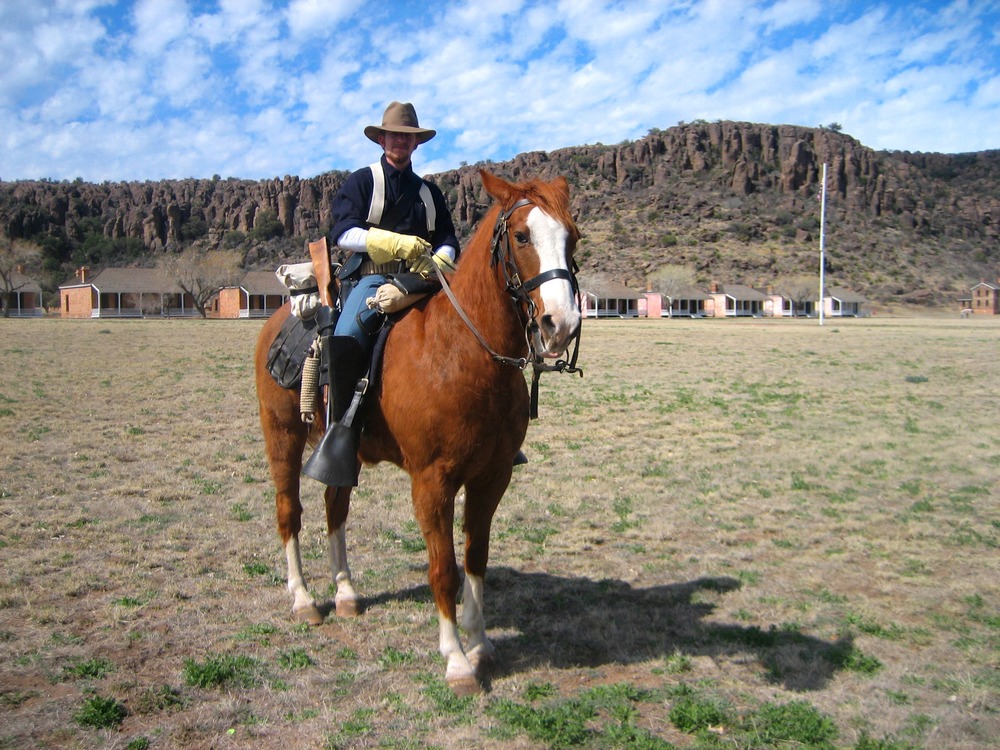 Cavalry Private Hank on horse named Soldier