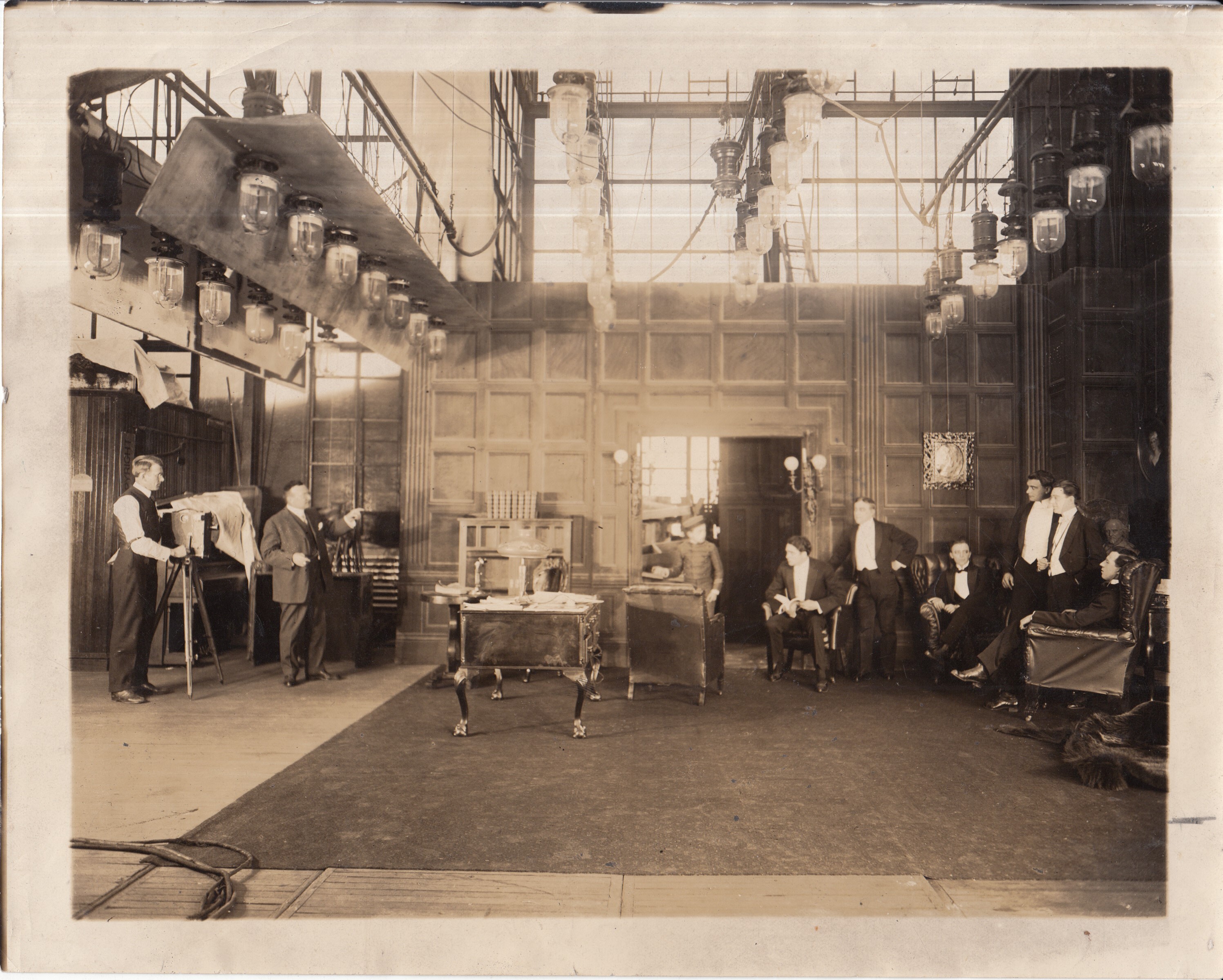 Rehearsal of a scene from an unidentified motion picture at the Edison motion picture studio, Bronx, New York.