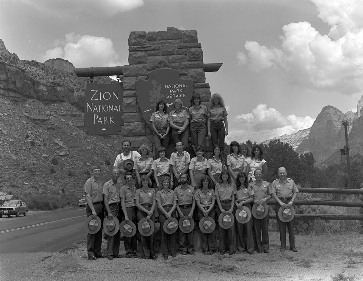 Personnel, 1982: naturalist division, Student Conservation Association (SCA), Zion Natural History Association (ZNHA), and Zion Nature School (ZNS) employees.