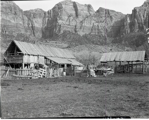 John Dennet Jr. Property and out buildings, east of Virgin River, south of park boundary.