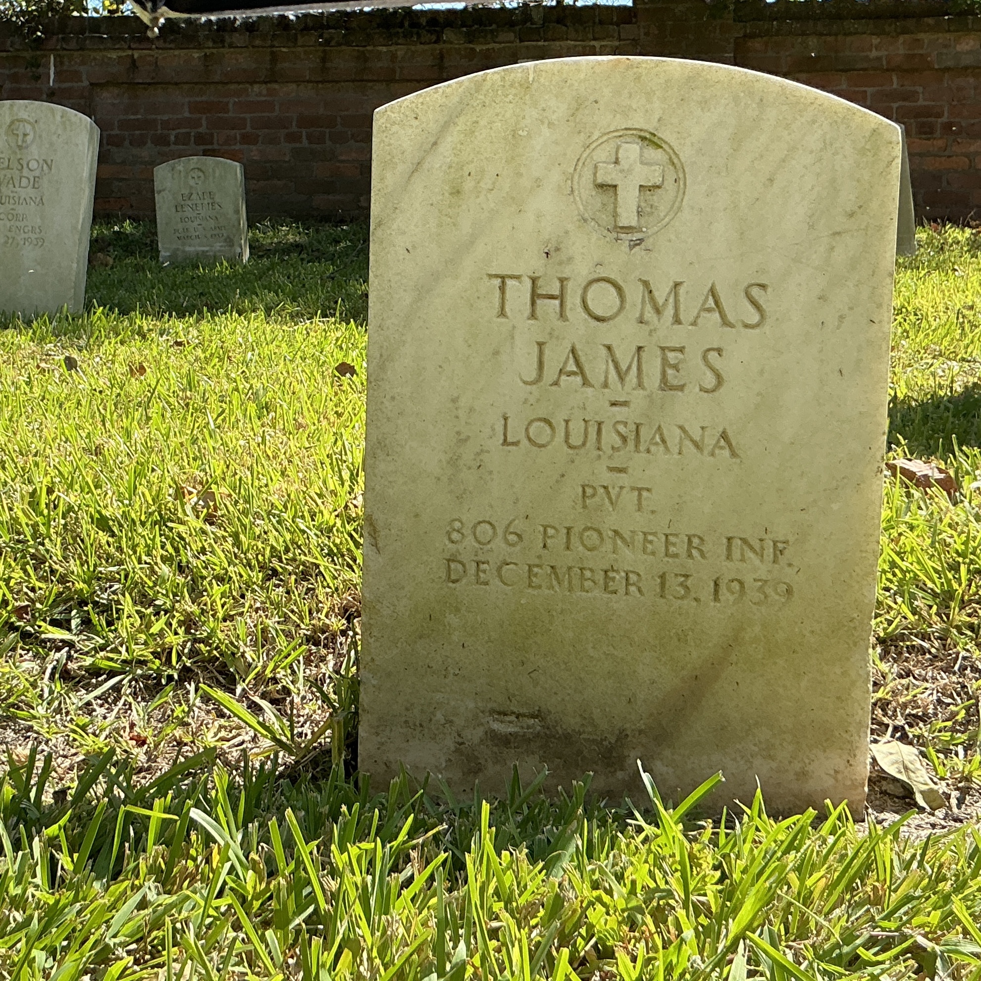 Front of upright marble headstone with flat face.