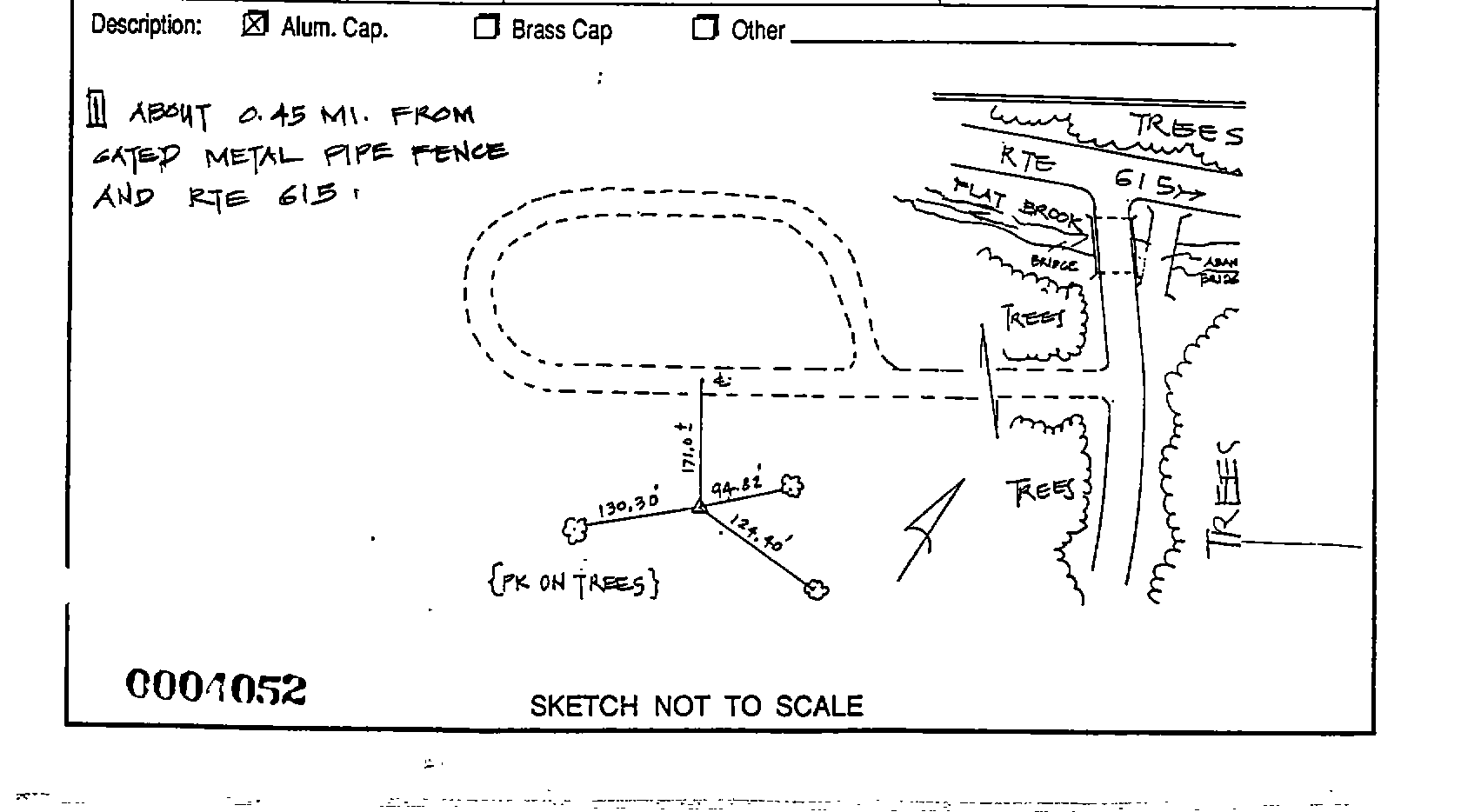 00004052 Monumentation Sketch of NPS 18 in Delaware Water Gap National Recreation Area, 1991