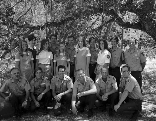 Interpretation division staff 1972, left to right, back: Bradley, DeMille, McGill, Scott, Andrews, Schwarz, Lenoir, Reardon, Kelley, Bovy, Miller