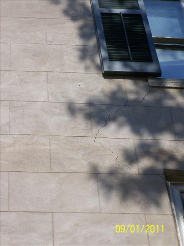 2011 Earthquake Damage to Stucco on Park Historic Building #34
